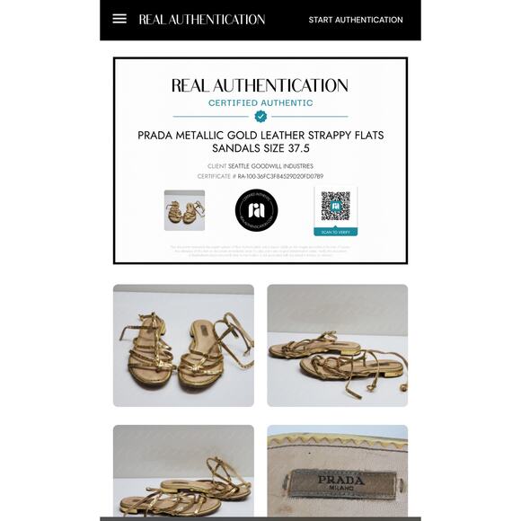 Authentic PRADA Gold Gladiator Strap Sandals Size 37.5 *READ DESCRIPTION* - Picture 11 of 11